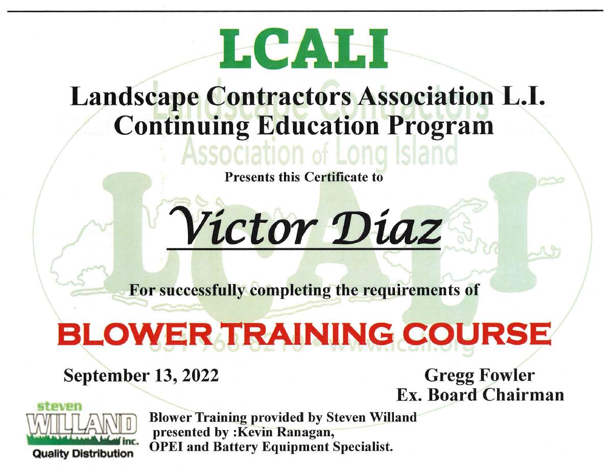 Victor Certificate LCALI